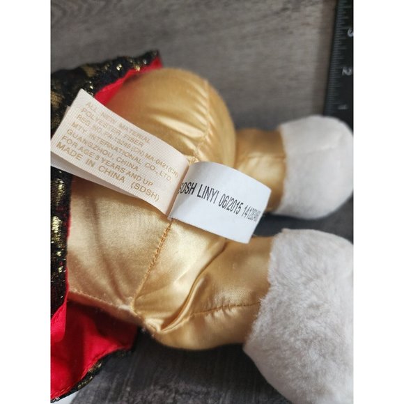 2015 WalMART CHRISTMAS Snowflake TEDDY BEAR White Girl 13" Red/black Dress - Picture 9 of 9